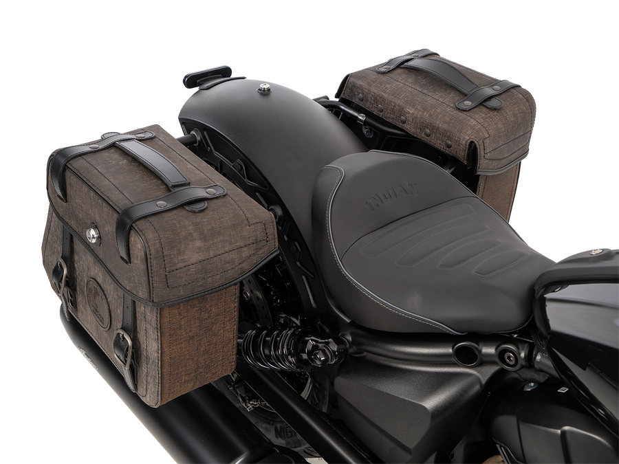 Indian Scout Sixty Classic [2025-2026] - Set: Ledertaschenhalter Cutout schwarz inkl. Rugged Ledertaschen braun