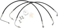 Harley Davidson Flhri [LA CHOPPERS] - Black Braided Brake Line Kit