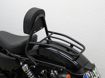 Harley Davidson Sportser Forty-Osm [2010-2020]-SISSY BAR s polštáři a zavazadlový stojan, černý