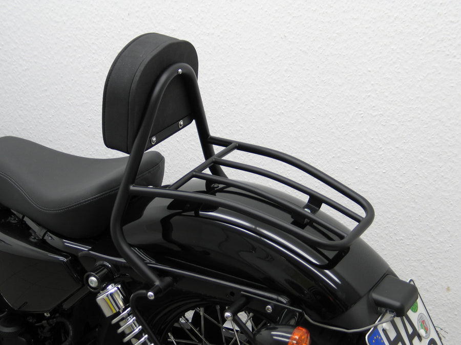 Harley Davidson Sportser Forty-Osm [2010-2020]-SISSY BAR s polštáři a zavazadlový stojan, černý
