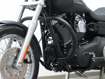 Harley Davidson Dyna Glide Low Rider [2015-2017] - ochranný bar, velká verze vyrobená z 38 mm trubice, kulatý tvar, černá