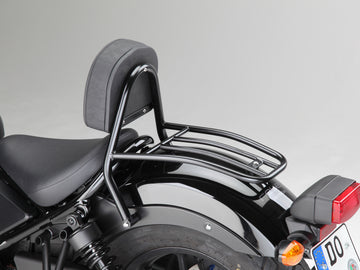 Honda CMX 500 Rebel (PC56A) 2017- [2017] - Driver Sissy Bar s polštáři a zavazadlový stojan, černá