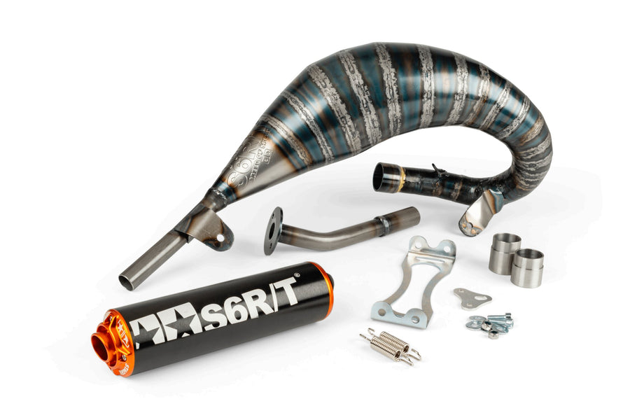Beta RR Enduro 50 2T - Auspuff R/T 70–80 Schwarz / Orange
