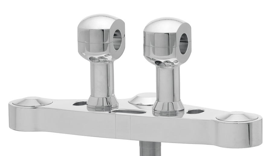 Hliníkový stoupač pro řídítka s 25-hliníkovými stoupačkami pro řídítka s 25,4 mm (1 ') Ø, vysoký 75 mm, leštěný. S 1/2 ″ vláknem UNC.