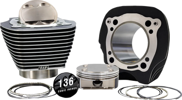 Harley-Davidson FLHTCUTG 1868 Tri Glide Ultra 114 [2025] - 132" Hochverdichtungs- / 136" Big Bore Kit – Oberfläche: Schwarz, Nicht hervorgehobene Kühlrippen – Merkmal: 0,00 cm³ Kuppelvolumen – Bild 1