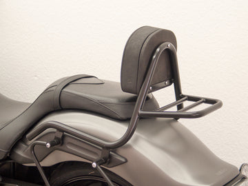 Yamaha XVS 1300 Custom [2014-2016] - SISSY BAR vyrobený z potrubí s polštáři a zavazadlový stojan, černá