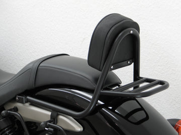 Honda Shadow VT 750 C Black Spirit [2010-2011] - SISSY BAR vyrobený z potrubí s polštáři a zavazadlový stojan, černá