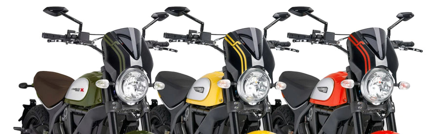 DUCATI Scrambler 800 ICON DARK [2025] – RetroVision štítek na čelní sklo – černý