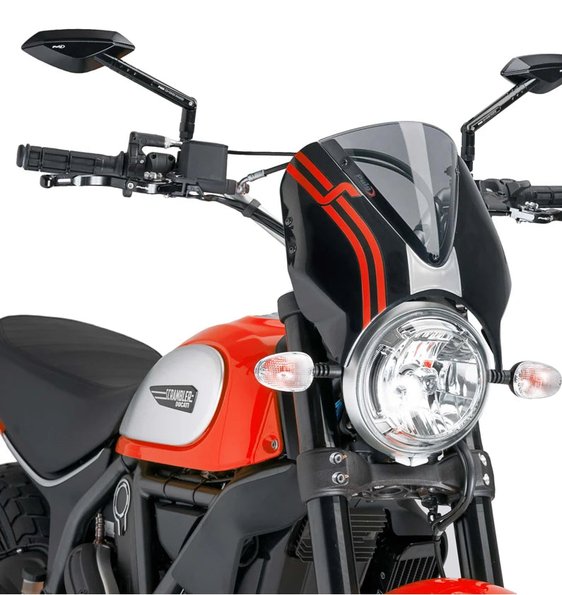 DUCATI Scrambler 800 ICON DARK [2025] – RetroVision štítek na čelní sklo