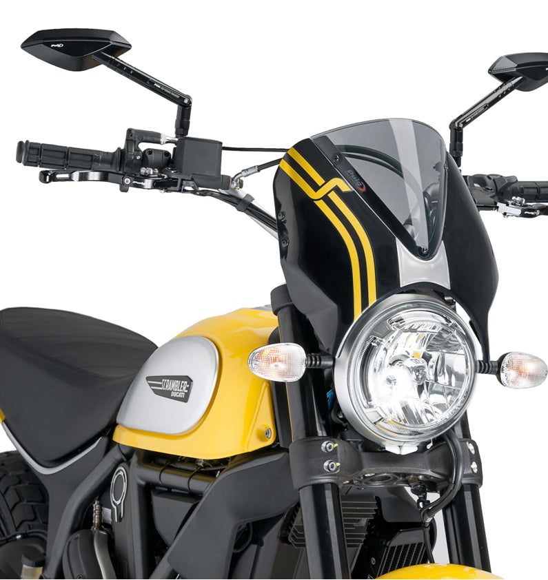 DUCATI Scrambler 800 ICON DARK [2025] – RetroVision štítek na čelní sklo – černý