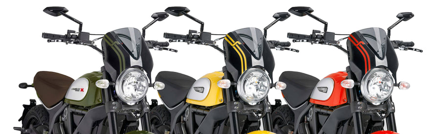 DUCATI Scrambler 800 ICON DARK [2025] – RetroVision štítek na čelní sklo