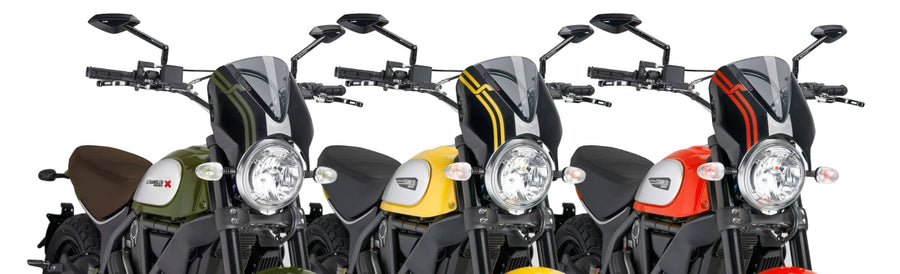 DUCATI Scrambler 800 ICON DARK [2025] – RetroVision štítek na čelní sklo – černý