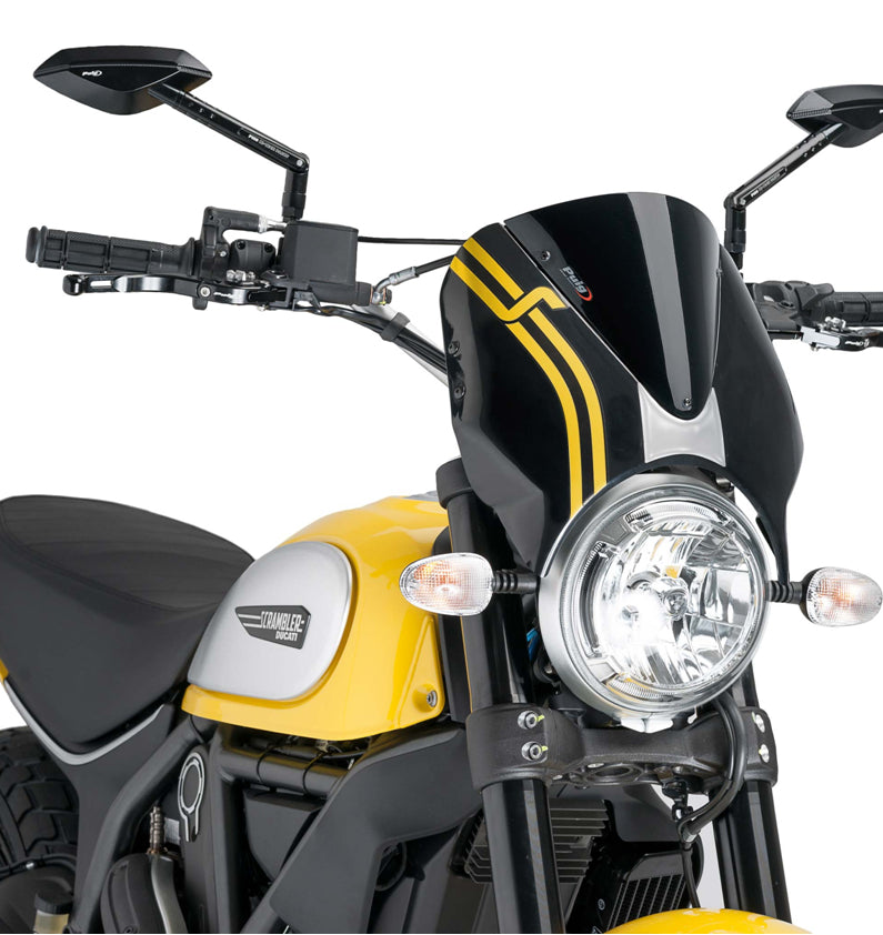 DUCATI Scrambler 800 ICON DARK [2025] – RetroVision štítek na čelní sklo – černý