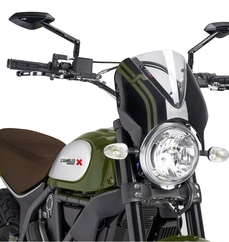 DUCATI Scrambler 800 ICON DARK [2025] – RetroVision štítek na čelní sklo – tónovaný