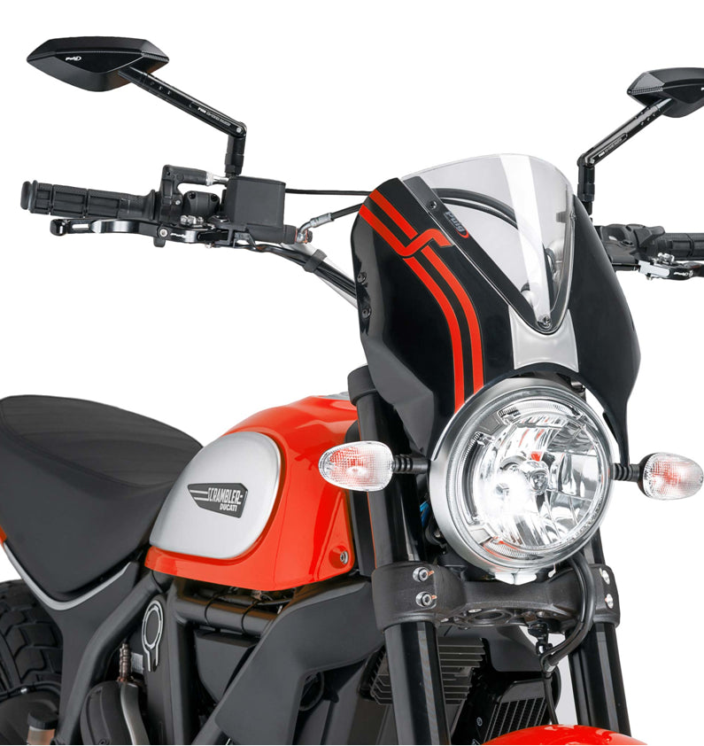 DUCATI Scrambler 800 ICON DARK [2025] – RetroVision štítek na čelní sklo – tónovaný