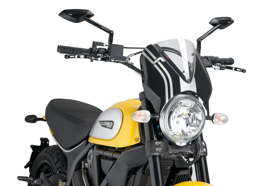 DUCATI Scrambler 800 ICON DARK [2025] – RetroVision štítek na čelní sklo – černý