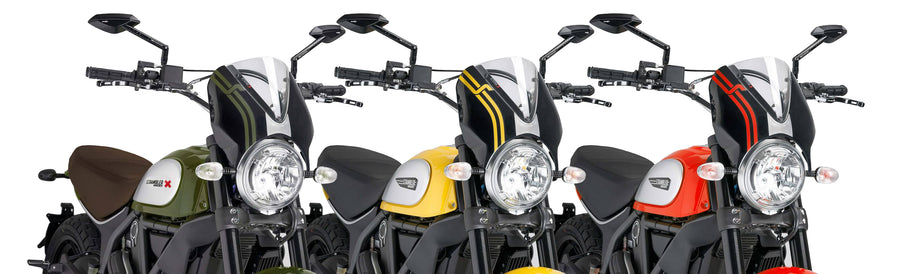 DUCATI Scrambler 800 ICON DARK [2025] – RetroVision štítek na čelní sklo – tónovaný
