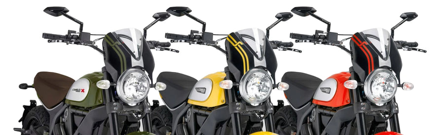 DUCATI Scrambler 800 ICON DARK [2025] – RetroVision štítek na čelní sklo – tónovaný