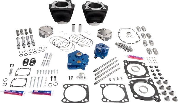 Harley-Davidson FLSTFI 1923 Softail Fat Boy Gray Ghost 117 [2026] - 132" Power Package Motorleistungs-Kit – Oberfläche: Schwarz, Nicht hervorgehobene Kühlrippen – Bild 2
