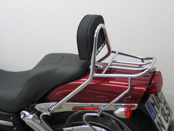 Harley Davidson Dyna Fat Bob [2008-2013] - Passenger Sissy Bar s polštáři a stojanem na zavazadla