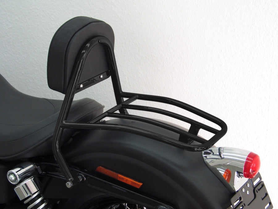 Harley Davidson Dyna Street Bob (FXDB) 2009-2013 [2009-2013] -Driver Sissy Bar s polštářemi a zavazadly, černý
