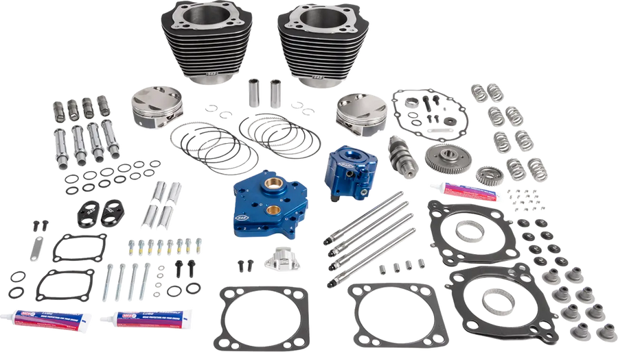 Harley-Davidson FXBB 1923 Softail Street Bob Solo 117 [2026] - 132" Power Package Motorleistungs-Kit – Oberfläche: Schwarz, Hervorgehobene Lamellen – Bild 1