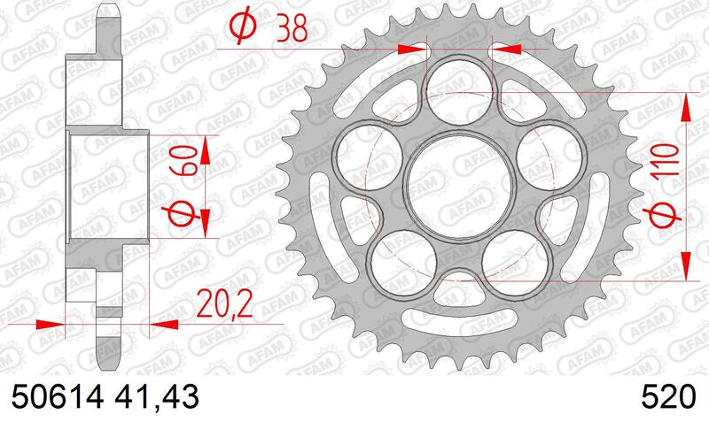 Ducati Hypermotard 950 [AFAM] - Standardní ocel pro řetězové kolo - 520
