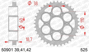 Ducati Monster 1200 [AFAM] - Standardní ocelové řetězové kolo - 525