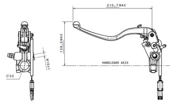 Ducati Monster 1200 [BREMBO] - hlavní spojkový válec Ø15x19mm titan - 0