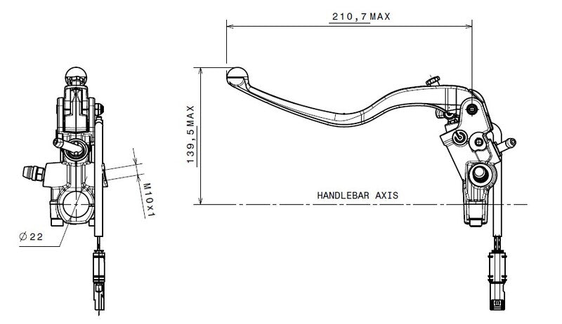 Ducati Multistrada 1200 [BREMBO] - Hlavní spojkový válec Ø15x19mm titan