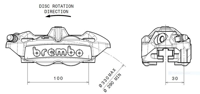 Ducati Diavel 1200 [BREMBO] - M4 přední levý brzdový třmen titanový Ø34mm