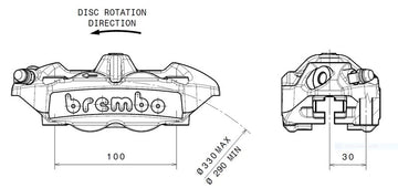 Ducati Diavel 1200 [BREMBO] - M4 přední pravý brzdový třmen titanový Ø34mm - 0