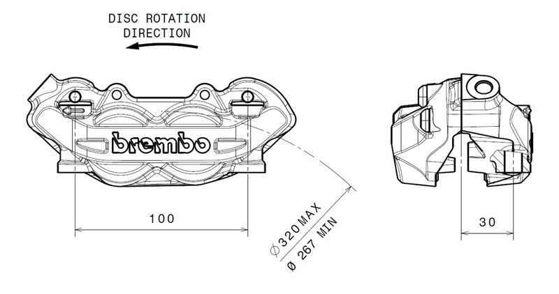 Ktm 1050 Adventure [BREMBO] - P4 brzdový třmen přední levý Ø32mm