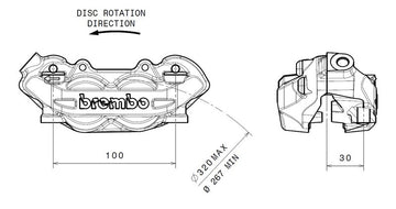 Ktm 1050 Adventure [BREMBO] - P4 brzdový třmen přední levý Ø32mm