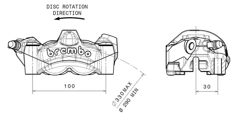 Ducati Panigale 1199 [BREMBO] - M50 přední levý brzdový třmen titanový Ø30mm