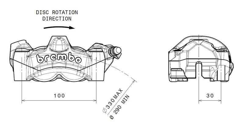 Honda Cb 1000 [BREMBO] - M50 přední levý brzdový třmen titanový Ø30mm