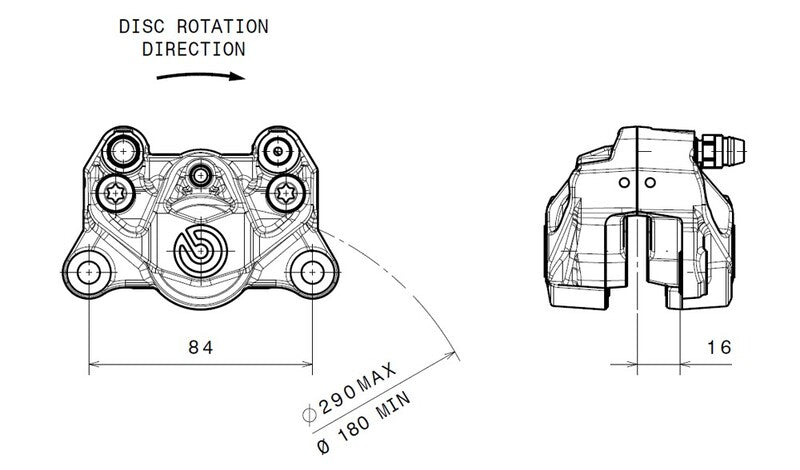 Hypermotard 939 [BREMBO] - Třmen zadní brzdy Ø34mm černý