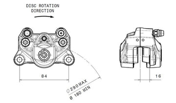 Hyperstrada 821 [BREMBO] - Třmen zadní brzdy Ø34mm natural