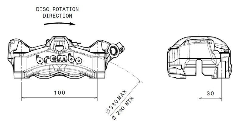 Honda Cb 1000 [BREMBO] - Brzdový třmen Stylema přední pravý přírodní