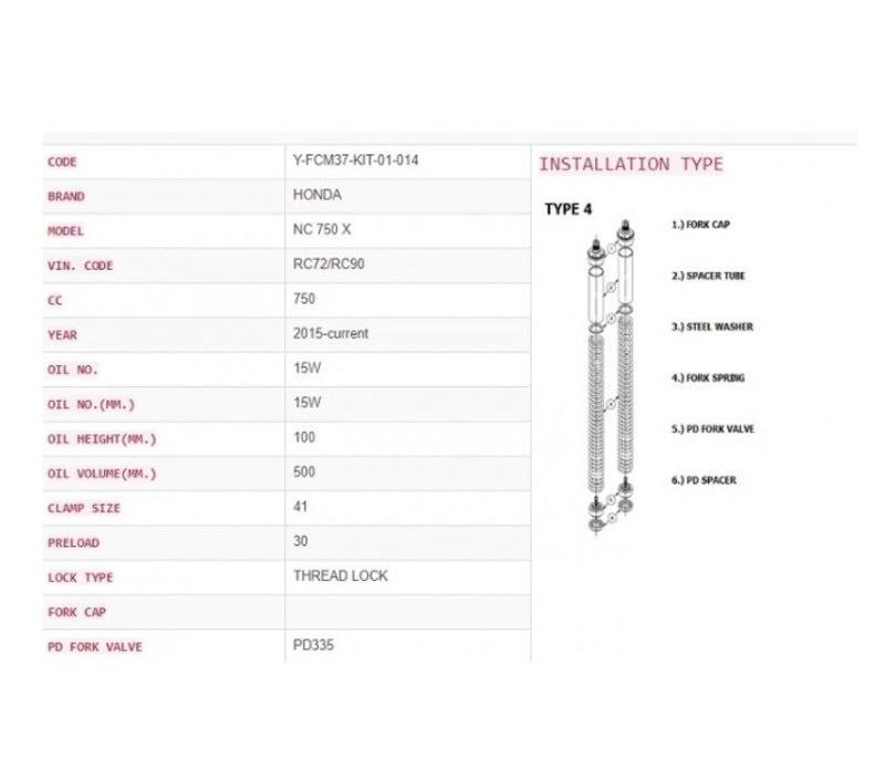 Honda Nc 750 X Dct [YSS] - Upgrade kit vidlice - Sport