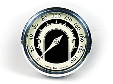 Analogické tacho motoskop Tiny Speedster, leštěný prsten [Motogadget]
