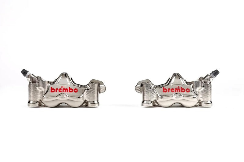Aprilia Rs 660 [BREMBO RACING] - Pár GP4RX - 1mm brzdové třmeny (CNC obráběné - pochromované) (s destičkami)