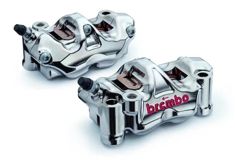 Hyperstrada 821 [BREMBO RACING] - Pár GP4RX - 1mm brzdové třmeny (CNC obráběné - pochromované) (s destičkami)