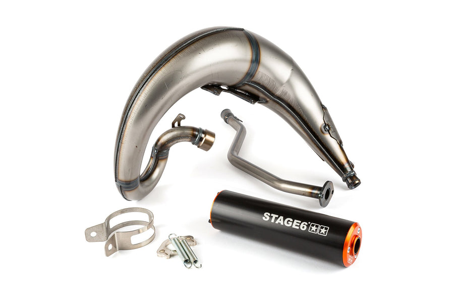 Rieju RR Enduro 50 2T AM6 - Auspuffanlage High-Mount CNC orange/schwarz