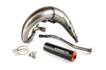 Beta RR Enduro 50 2T - Výfuk Streetrace High Mount levý oranžově černý