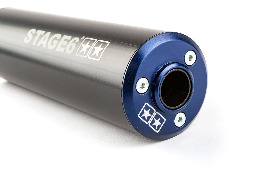 Beta RR SM 50 2T - Auspuff Streetrace High Mount links blau schwarz