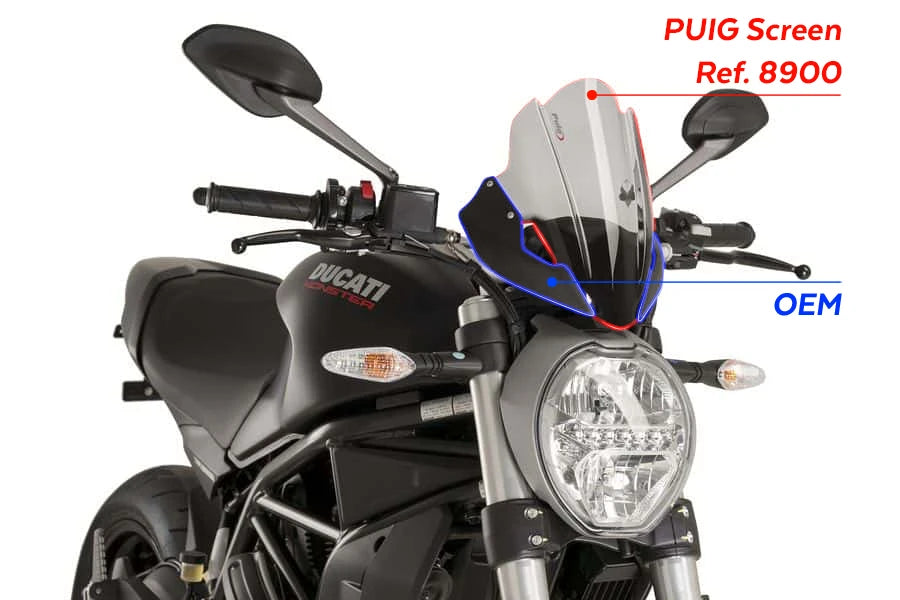 DUCATI MONSTER 821 DARK [2016] – sportovní zástěna – průhledná