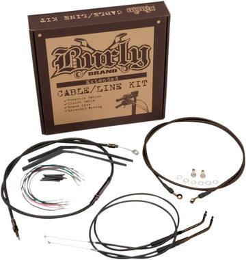 harley-davidson street bob [BURLY BRAND] – kompletní sada černého vinylového kabelu/lanka na řídítka pro věšáky na opice - 0