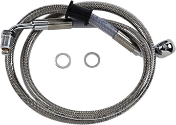 harley davidson flde [DRAG SPECIALTIES] - Prodloužené brzdové vedení z nerezové oceli