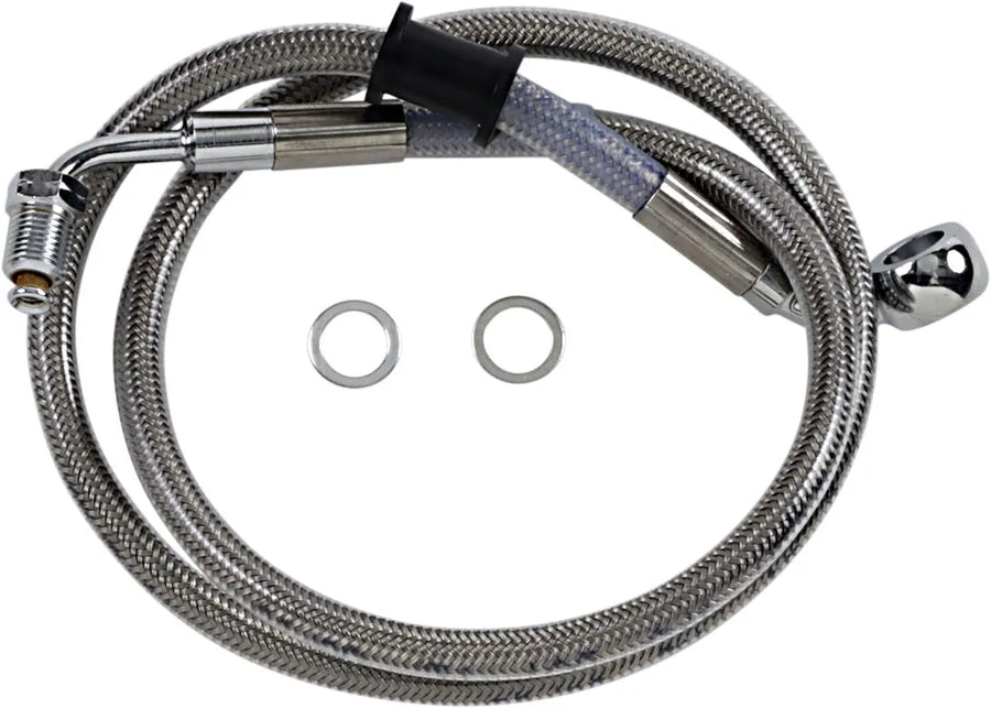 harley davidson flde [DRAG SPECIALTIES] - Prodloužené brzdové vedení z nerezové oceli